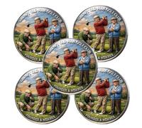 Grumpy Old Man Golf Club Commemorative Coin, Double-Sided Old Bastards Golf Club Collector Token, Novelty Gag Lifetime Member Challenge Coins, for Golfers, Dad, Grandpa, Retired Men (5pcs)