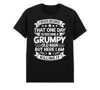 Grumpy Old Man T-Shirt - Funny Unisex Tee for Men | Organic Cotton Gift Black