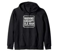 Grumpy Old Man Warning Sign WARNING! Grumpy Old Man Zip Hoodie