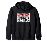 Grumpy Old Man Warning Sign Zip Hoodie