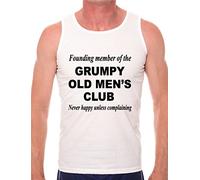 Grumpy Old Mens Club Birthday Mens Vest Tank Gym Top X-Large White