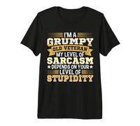 Grumpy Old Veteran Army US Patriot My Level of Sarcasm Premium T-Shirt