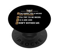 Grumpy Old Veteran don't bother me Vet disgruntled veteran PopSockets Adhesive PopGrip