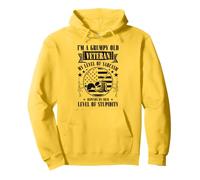 Grumpy Old Veteran Funny US Flag Grandpa Patriotic Pullover Hoodie