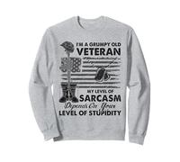 Grumpy Old Veteran Funny US Flag Grandpa Patriotic Sweatshirt