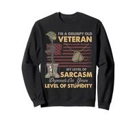 Grumpy Old Veteran Funny US Flag Grandpa Patriotic Sweatshirt