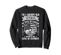 Grumpy Old Veteran Funny US Flag Grandpa Patriotic Sweatshirt