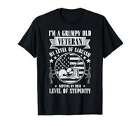 Grumpy Old Veteran Funny US Flag Grandpa Patriotic T-Shirt