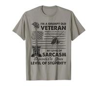 Grumpy Old Veteran Funny US Flag Grandpa Patriotic T-Shirt