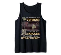Grumpy Old Veteran Funny US Flag Grandpa Patriotic Tank Top