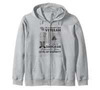 Grumpy Old Veteran Funny US Flag Grandpa Patriotic Zip Hoodie