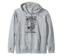 Grumpy Old Veteran Funny US Flag Grandpa Patriotic Zip Hoodie
