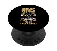 Grumpy old veteran retired military PopSockets Adhesive PopGrip