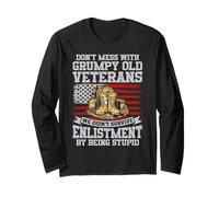 Grumpy Old Veteran us Flag Vet Disgruntled Veteran Long Sleeve T-Shirt