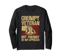 Grumpy Old Veteran us Flag Vet Disgruntled Veteran Long Sleeve T-Shirt