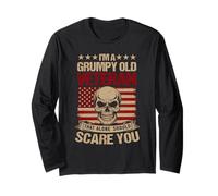 Grumpy Old Veteran us Flag Vet Disgruntled Veteran Long Sleeve T-Shirt