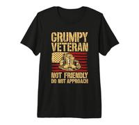 Grumpy Old Veteran us Flag Vet Disgruntled Veteran Premium T-Shirt
