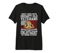 Grumpy Old Veteran us Flag Vet Disgruntled Veteran Premium T-Shirt
