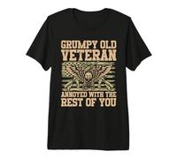 Grumpy Old Veteran us Flag Vet Disgruntled Veteran Premium T-Shirt