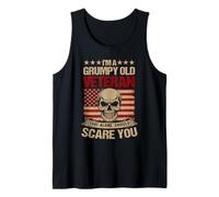 Grumpy Old Veteran us Flag Vet Disgruntled Veteran Tank Top