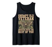 Grumpy Old Veteran us Flag Vet Disgruntled Veteran Tank Top