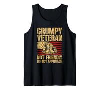 Grumpy Old Veteran us Flag Vet Disgruntled Veteran Tank Top