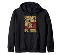 Grumpy Old Veteran us Flag Vet Disgruntled Veteran Zip Hoodie