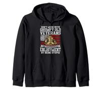Grumpy Old Veteran us Flag Vet Disgruntled Veteran Zip Hoodie