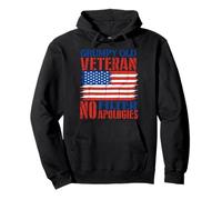 Grumpy Old Veterans Day US Flag Military No Filter Apologies Pullover Hoodie