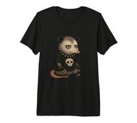 Grumpy Opossum Punk Rock Skull Spikes Premium T-Shirt