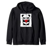 Grumpy Panda Bruh Men Women ns Kids Funny St. Valentine's Zip Hoodie