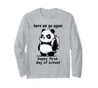 Grumpy Panda Funny Back to School Long Sleeve T-Shirt