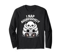 Grumpy Panda Nap Do Not Disturb Lazy Humor Long Sleeve T-Shirt