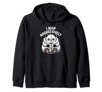 Grumpy Panda Nap Do Not Disturb Lazy Humor Zip Hoodie