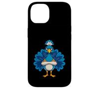 Grumpy Peacock Cartoon Animal Illustration Case for iPhone 14