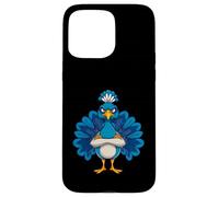 Grumpy Peacock Cartoon Animal Illustration Case for iPhone 15 Pro Max