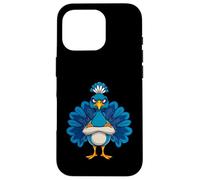Grumpy Peacock Cartoon Animal Illustration Case for iPhone 16 Pro