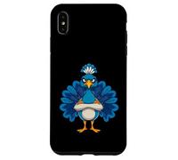 Grumpy Peacock Cartoon Animal Illustration Case for iPhone XS Max