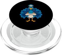 Grumpy Peacock Cartoon Animal Illustration PopSockets PopGrip for MagSafe