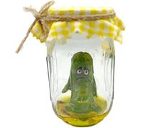 Grumpy Pickle in A Jar Sculpture, Miniature Glass Screaming Pickle in a Bottle, Emotional Support Jar,Handmade Emotional Support Pickled Cucumber, for Pickle Lovers, 3.5, for pickle lovers
