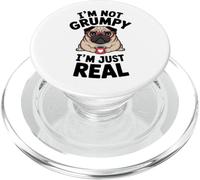 Grumpy Pug Coffee Lover Keeping It Real Sarcastic Dog Humor PopSockets PopGrip for MagSafe
