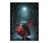 Grumpy Pug Vampire Classic Wooden Jigsaw Puzzle for Adults, 500 PCS