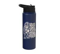 Grumpy Punk Frog Jesus Thinks I'm a Delight Stainless Steel Insulated Water Bottle