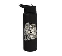 Grumpy Punk Frog Jesus Thinks I'm a Delight Stainless Steel Insulated Water Bottle