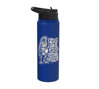 Grumpy Punk Frog Jesus Thinks I'm a Delight Stainless Steel Insulated Water Bottle