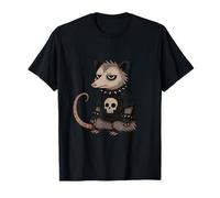 Grumpy Punk Opossum Skull Spikes Animal T-Shirt