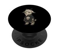 Grumpy Punk Rock Goat with Skull Design PopSockets Adhesive PopGrip