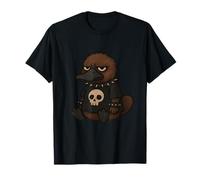 Grumpy Punk Rock Platypus Skull Spikes Animal T-Shirt