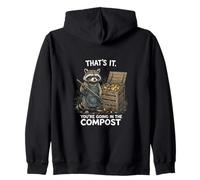 Grumpy Raccoon Composting Funny Gardening Humor Homestead Zip Hoodie