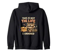 Grumpy Raccoon Not The Life I Ordered Funny Animal Zip Hoodie